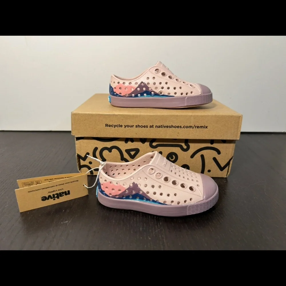 Native Jefferson Block Shoe Pink/Purple/Frontier Mountain Little Kids C4